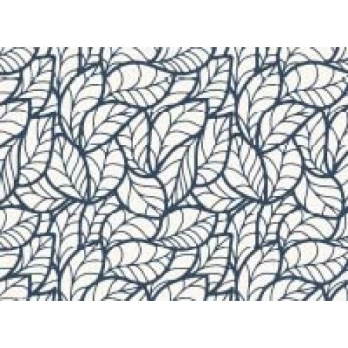 Tischsets | Platzsets - Muster "dunkelblaue Blätterränder" aus Papier - 44 x 32 cm