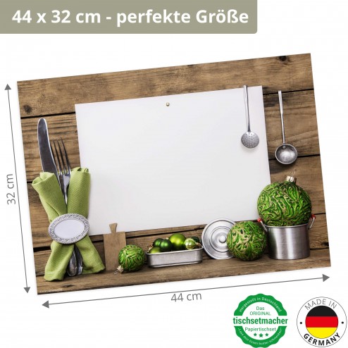 Tischsets | Platzsets - Food "weihnachtlich" aus Papier - 44 x 32 cm