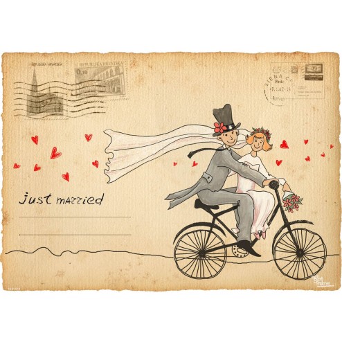 Tischset | Platzset - Just Married - zum Selbstgestalten aus Papier - 44 x 32 cm