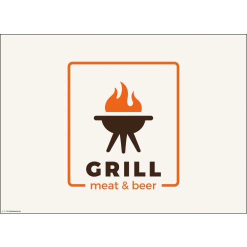 GRILL meat & beer - Tischset aus Papier 44 x 32 cm