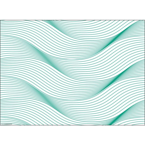 Wellengrafik grün  - Tischset aus Papier 44 x 32 cm