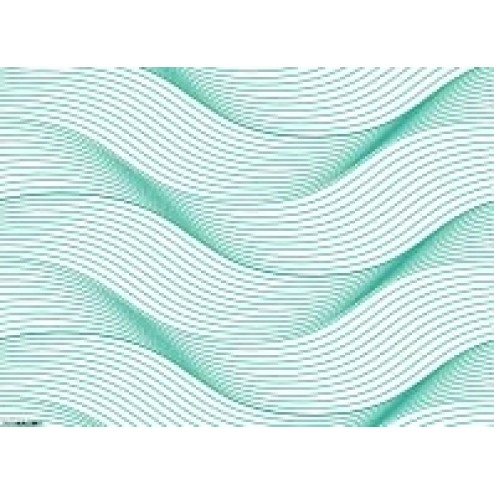 Wellengrafik grün  - Tischset aus Papier 44 x 32 cm