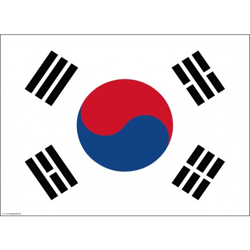 Flagge Südkorea - Tischset aus Papier 44 x 32 cm