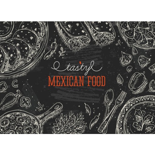 Mexican Food  - Tischset aus Papier 44 x 32 cm
