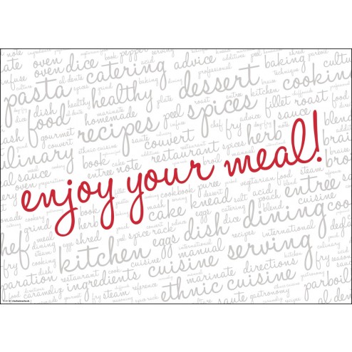Enjoy your meal weiß  - Tischset aus Papier 44 x 32 cm