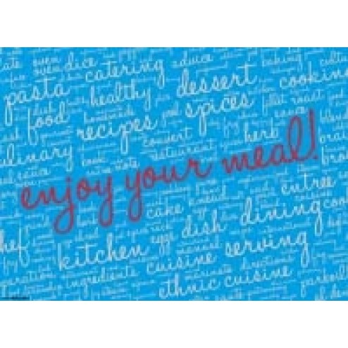 Enjoy your meal blau  - Tischset aus Papier 44 x 32 cm