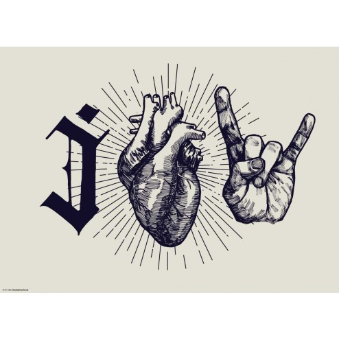 I love Rock´n´Roll - Tischset aus Papier 44 x 32 cm