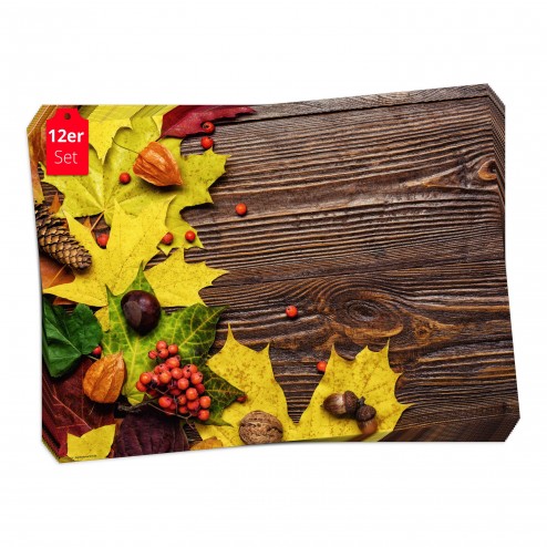 Rustikales Herbst Dekor - Tischset aus Papier 44 x 32 cm