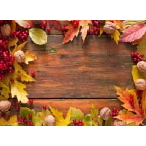 Blätter, Beeren und Walnüsse - Tischset aus Papier 44 x 32 cm