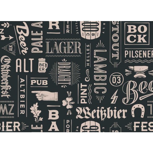 Biersorten - Tischset aus Papier 44 x 32 cm