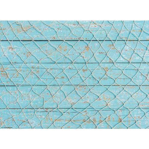 Netz auf Blau - Tischset aus Papier 44 x 32 cm