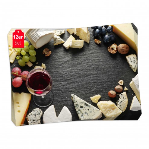Weinvielfalt auf Schieferplatte - Tischset aus Papier 44 x 32 cm