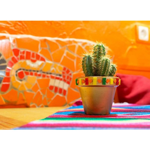 Bunter Kaktus - Tischset aus Papier 44 x 32 cm