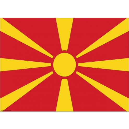 Flagge Nordmazedonien - Tischset aus Papier 44 x 32 cm