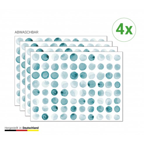 Grüne Punkte Muster - Tischsets aus Premium Vinyl (abwaschbar) - 4 Stück - 44 x 32 cm