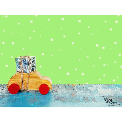 Tischsets | Platzsets - Weihnachten "Auto mit Geschenk" aus Papier - 44 x 32 cm
