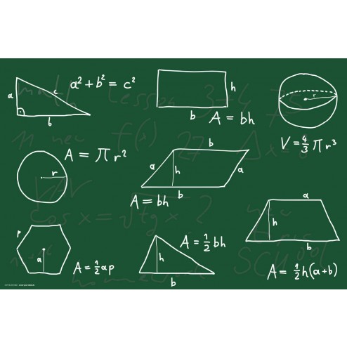 Tischset | Platzset - Mathematische Formeln - aus Papier - 44 x 32 cm