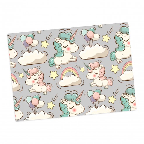 Süße Einhörner – Tischset aus Premium Vinyl (abwaschbar) – 1 Stück – 44 x 32 cm