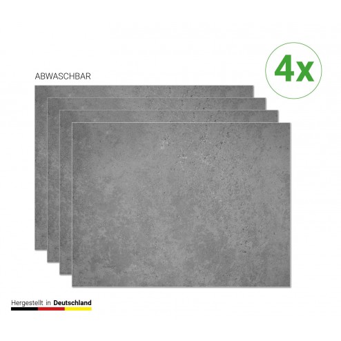 Betonoptik dunkel - Tischsets aus Premium Vinyl (abwaschbar) - 4 Stück - 44 x 32 cm