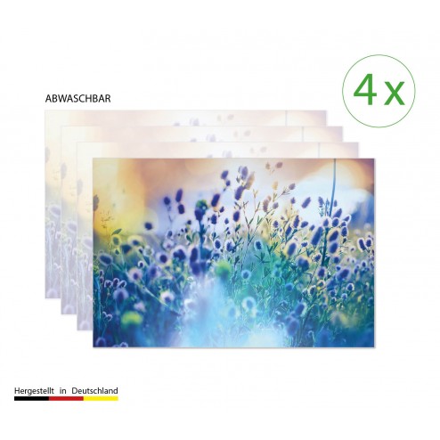 Blumenwiese - Tischsets aus Premium vinyl (abwaschbar) - 4 Stück - 44 x 32 cm