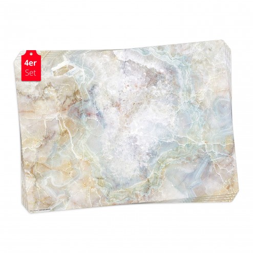 Marmorplatte in bunten Farben – Tischsets aus Premium Vinyl (abwaschbar) – 4 Stück – 44 x 32 cm