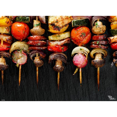 Tischset | Platzset - saftige Fleischspieße - aus Papier - 44 x 32 cm