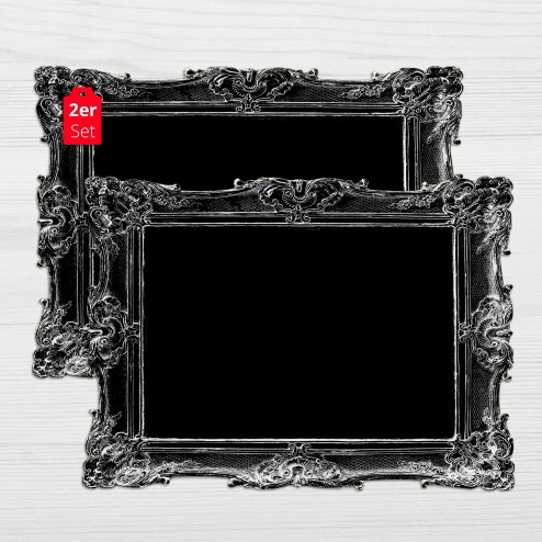 Framepad "Florenz" in schwarz - Tischsets aus premium Vinyl(abwaschbar) - 2 Stück - 44 x 32 cm