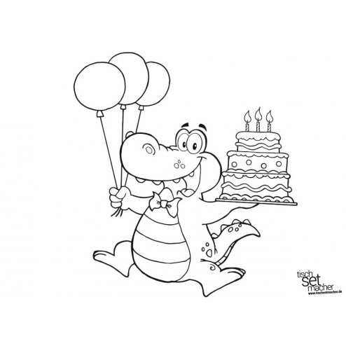Tischsets | Platzsets - Kindergeburtstag "Krokodil" aus Papier - 44 x 32 cm