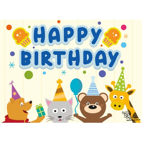 Tischsets | Platzsets - Kindergeburtstag "Happy Birthday" aus Papier - 44 x 32 cm