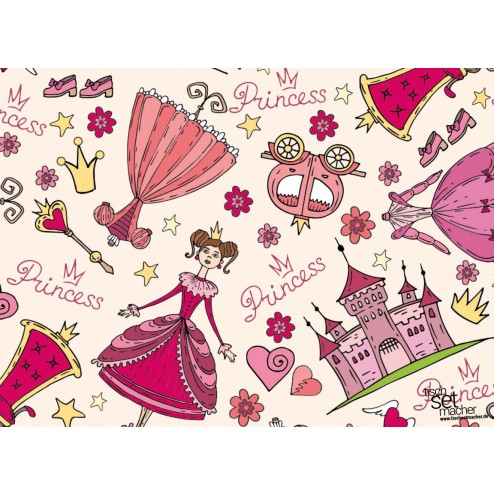 Tischsets | Platzsets - Kindergeburtstag "Prinzessin" aus Papier - 44 x 32 cm