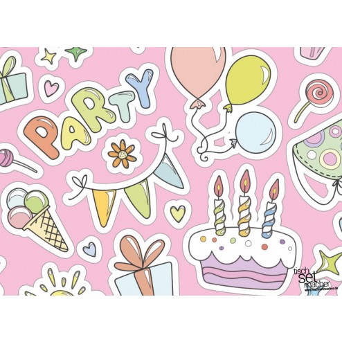 Tischsets | Platzsets - Kindergeburtstag "Party" aus Papier - 44 x 32 cm