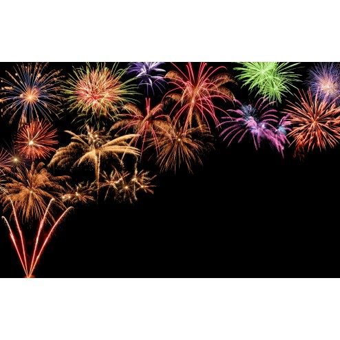 Tischsets | Platzsets - Silvester "Feuerwerk links oben" aus Papier - 44 x 32 cm