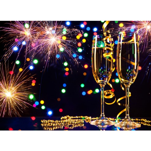 Tischsets | Platzsets - Silvester "bunte Party" aus Papier - 44 x 32 cm