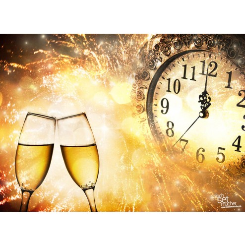 Tischsets | Platzsets - Silvester "Sektgläser links" aus Papier - 44 x 32 cm