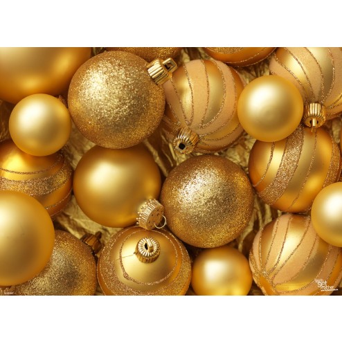 Tischsets | Platzsets - Goldene Weihnachtskugeln 2 - aus Papier - 44 x 31 cm