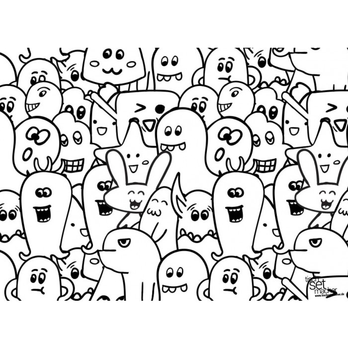 Tischsets Platzsets Malvorlagen &quot;Monsterspaß&quot; aus