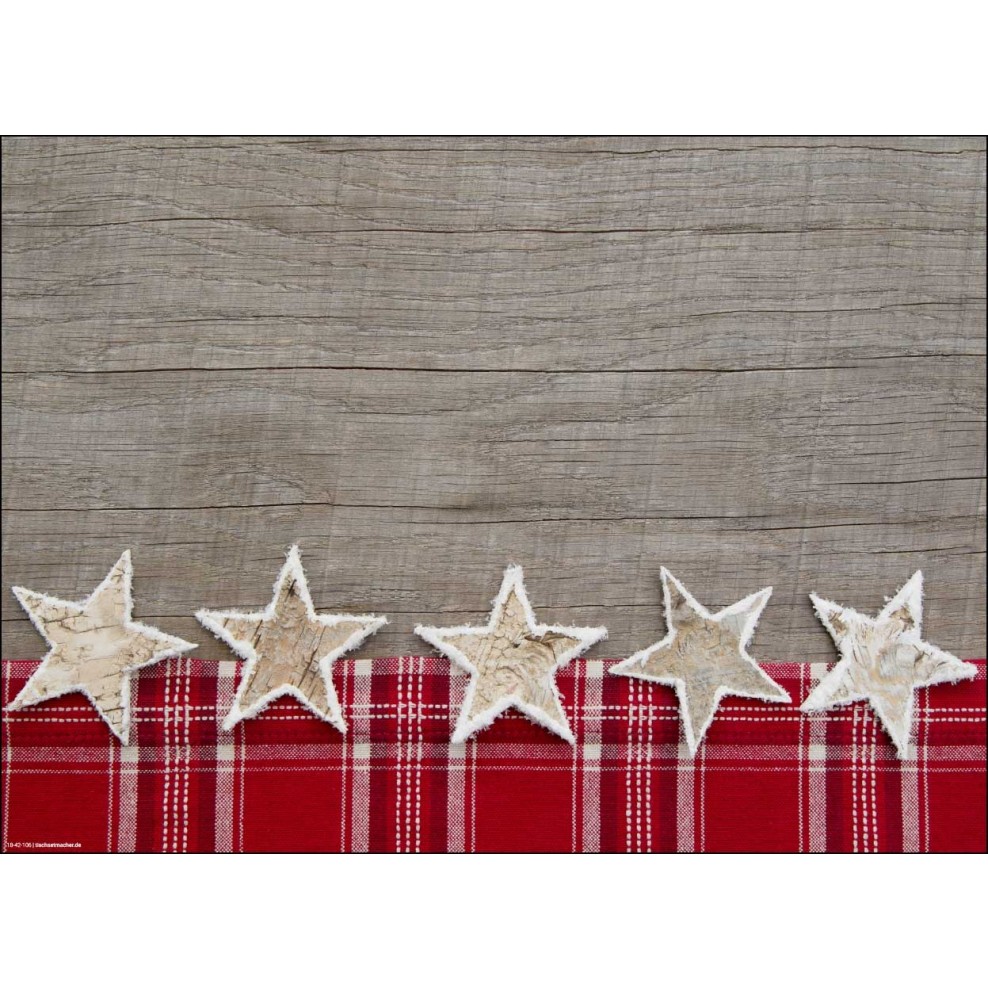 Tischset I Platzset Weihnachtliches Arrangement Aus Holzsternen Auf Stoff Aus Papier Tischsetmacher De Tischsetmacher De