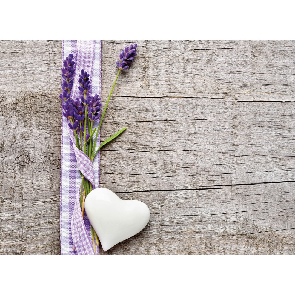 Tischset | Platzset - LAVENDEL MIT HERZ - aus Papier - tischsetmacher