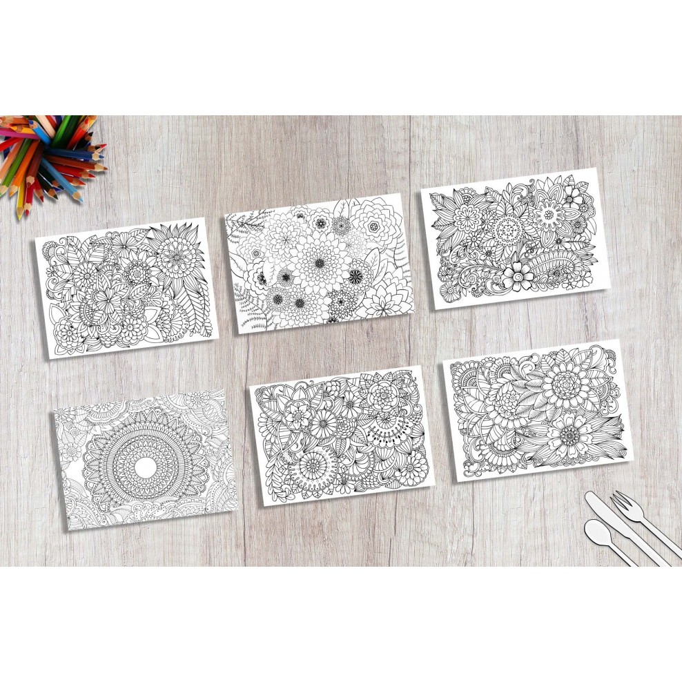 Tischsets | Platzsets - Malvorlage "BLUMENSET 1" aus ...