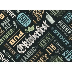 Tischset | Platzset - Bier Typografie - aus Papier - 44 x 32 cm