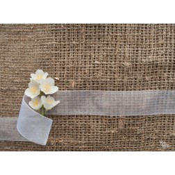 Weiße Blümchen - Tischset aus Papier 44 x 32 cm