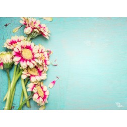 Zweifarbige Blüten - Tischset aus Papier 44 x 32 cm