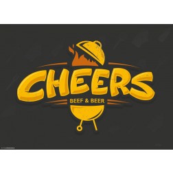 Cheers schwarz - Tischset aus Papier 44 x 32 cm