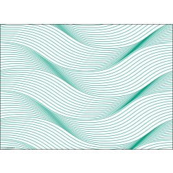 Wellengrafik grün  - Tischset aus Papier 44 x 32 cm