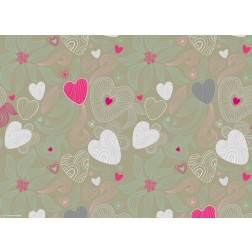 Muster aus Herzen & Blumen - Tischset aus Papier 44 x 32 cm