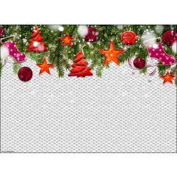 Grafik Weihnachtsanhänger - Tischset aus Papier 44 x 32 cm