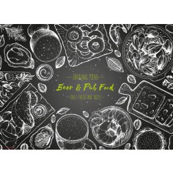 Beer & Pub Food  - Tischset aus Papier 44 x 32 cm
