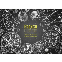 French Cuisine  - Tischset aus Papier 44 x 32 cm