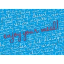 Enjoy your meal blau  - Tischset aus Papier 44 x 32 cm