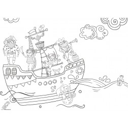 Piratenschiff - Tischset aus Papier 44 x 32 cm